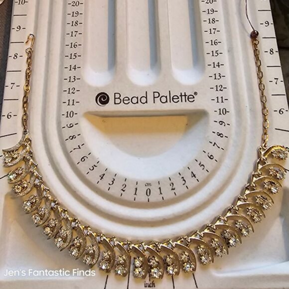 Vintage ART Rhinestone Hook Necklace 16" RARE - Picture 5 of 7